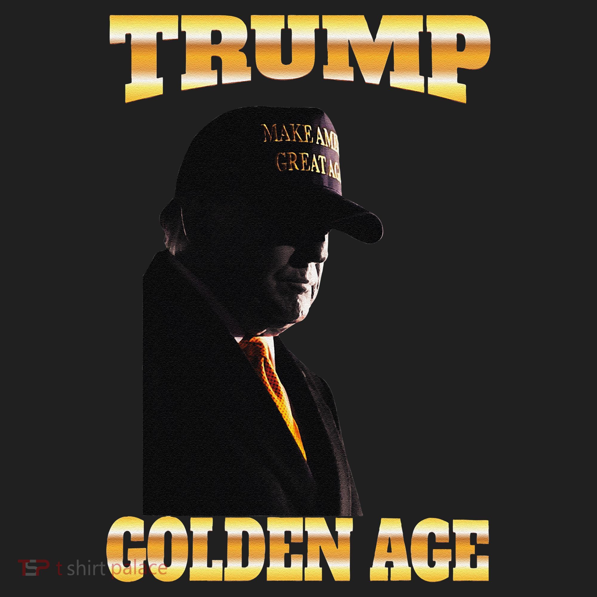 Trump Golden Age Silhouette Maga 45 47 Golden Tie Beanie
