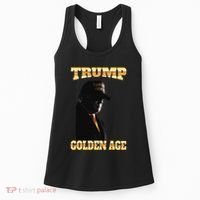 Trump Golden Age Silhouette Maga 45 47 Golden Tie Women's Tank Top thumb 0