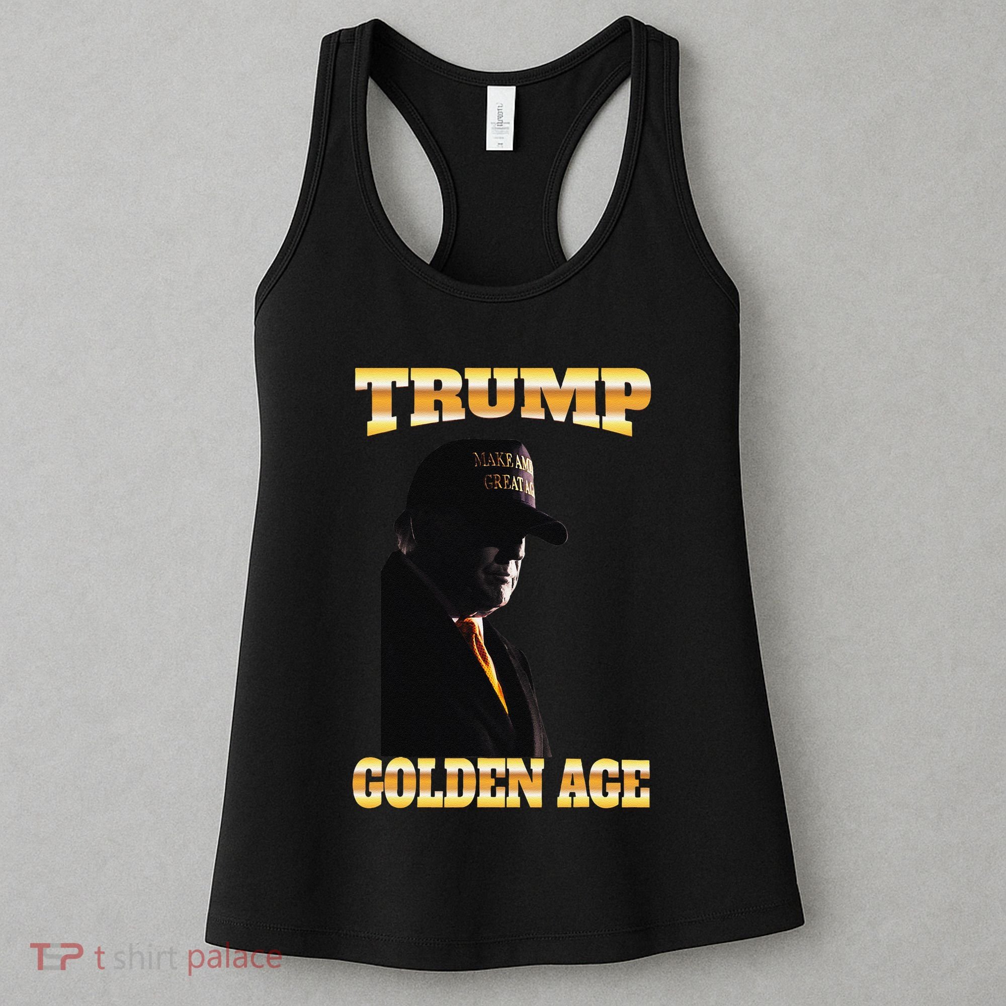 Trump Golden Age Silhouette Maga 45 47 Golden Tie Women's Tank Top
