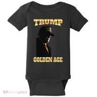 Trump Golden Age Silhouette Maga 45 47 Golden Tie Baby Bodysuit thumb 0