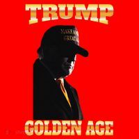 Trump Golden Age Silhouette Maga 45 47 Golden Tie Santa Hat thumb 1