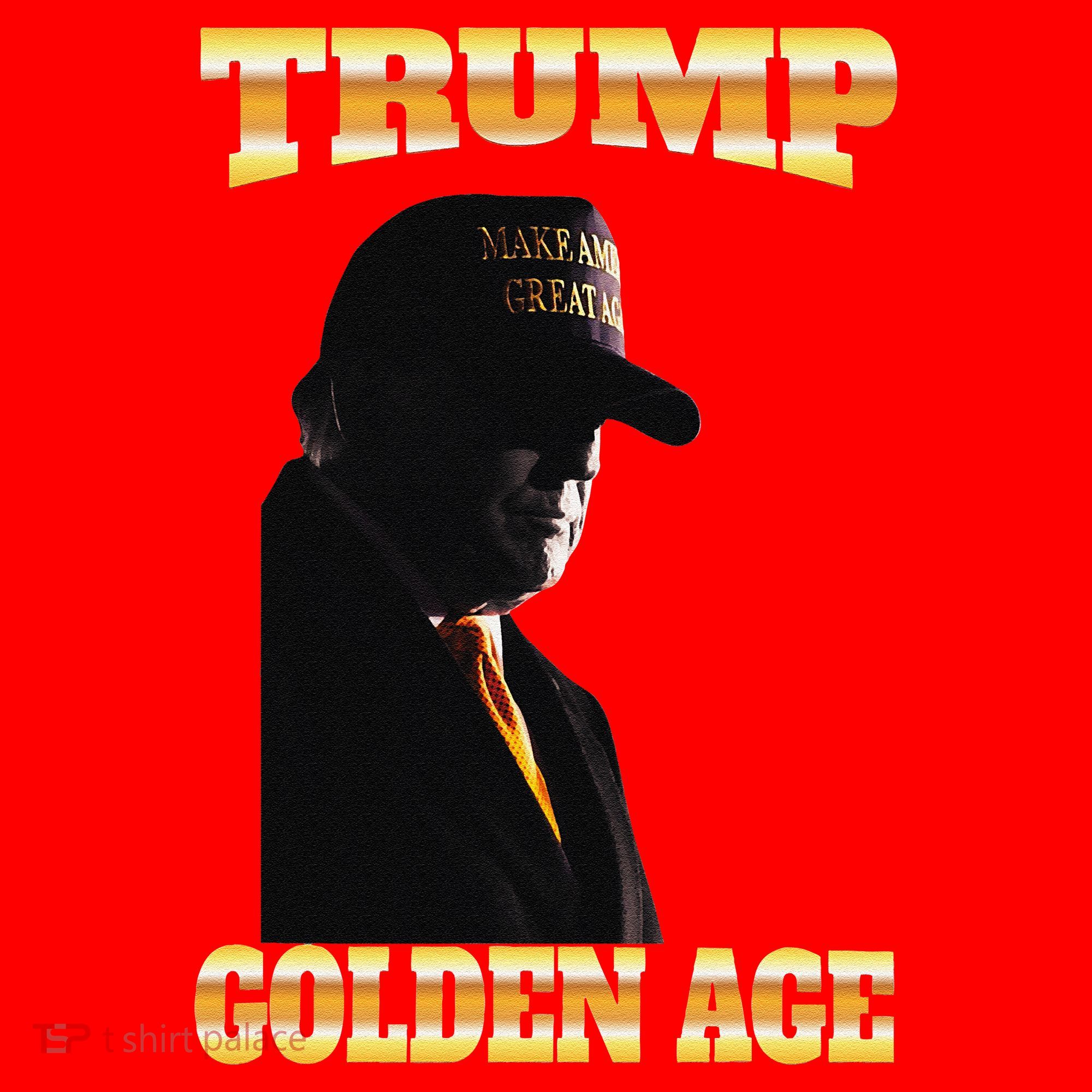 Trump Golden Age Silhouette Maga 45 47 Golden Tie Santa Hat