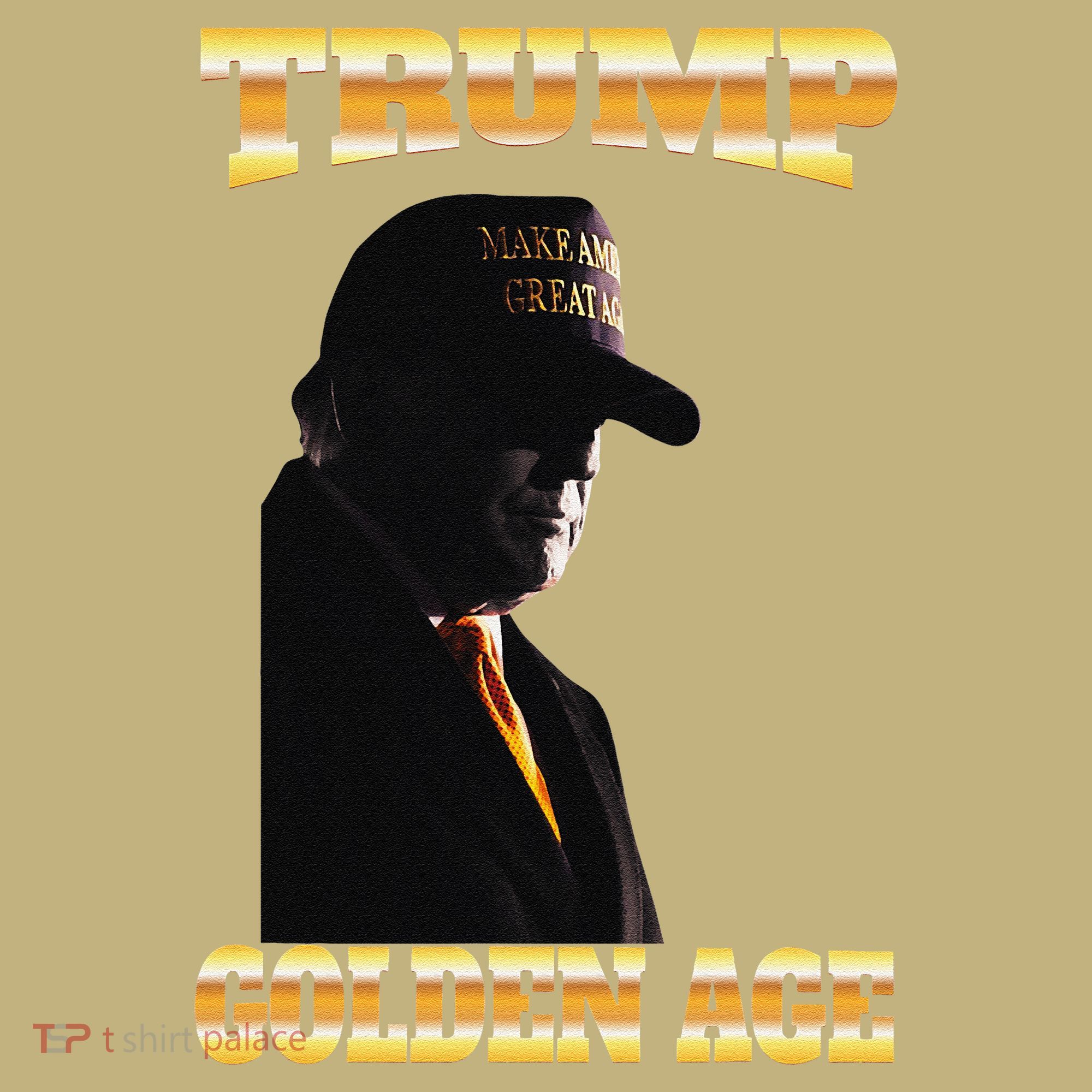 Trump Golden Age Silhouette Maga 45 47 Golden Tie T-Shirt