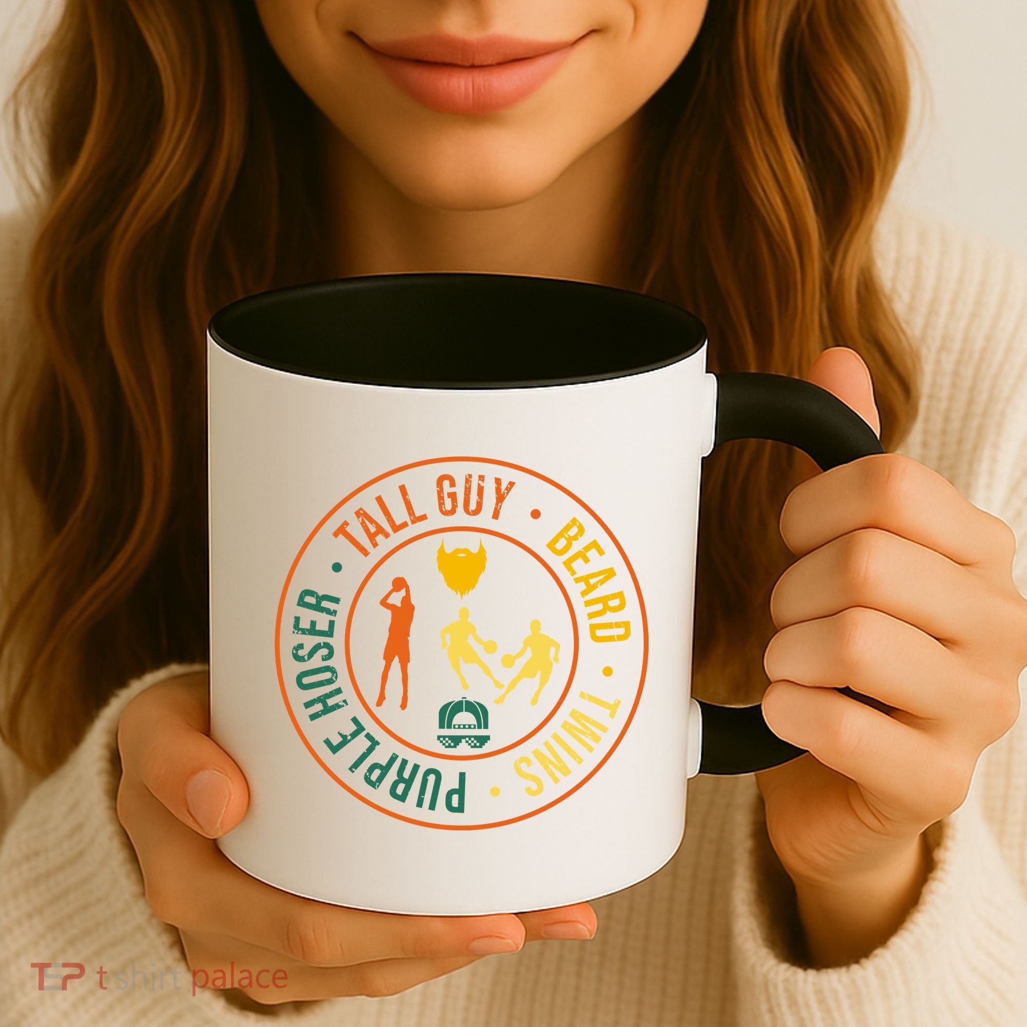 Tall Guy Beard Twins Purple Hoser Coffee Mug