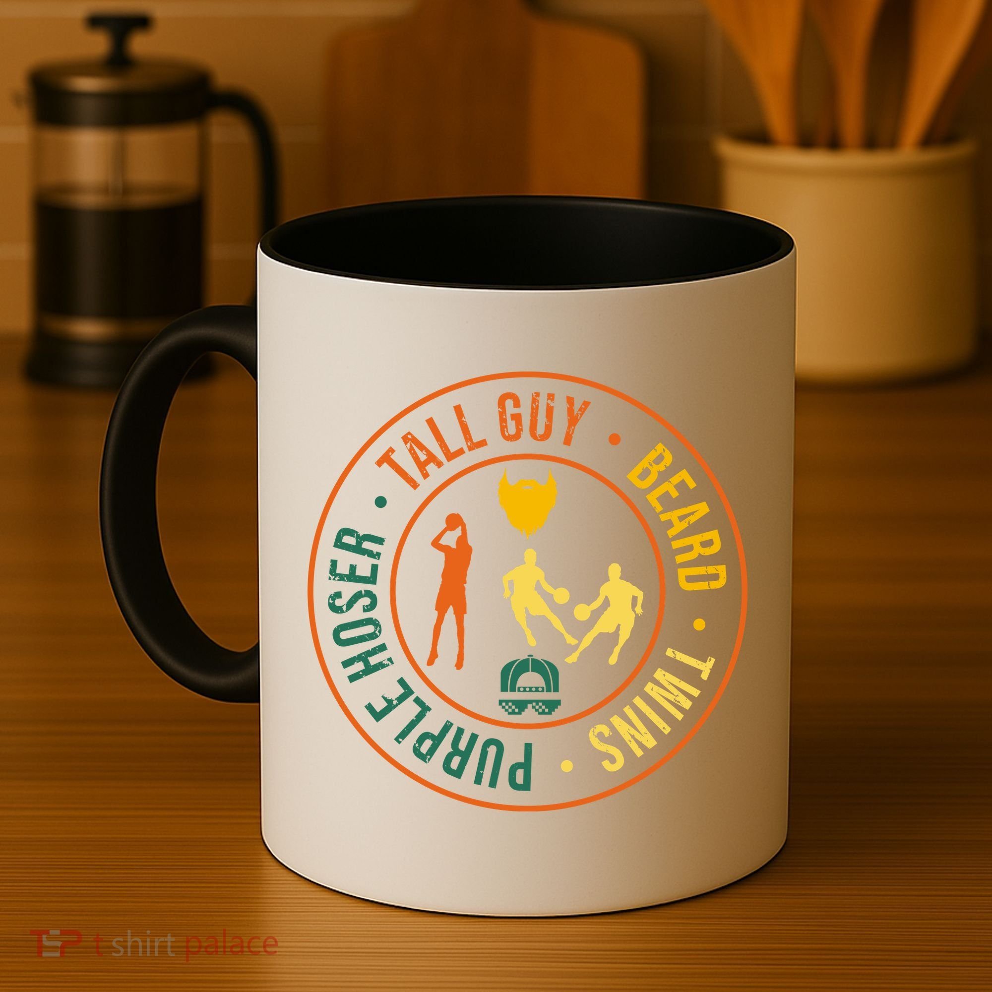 Tall Guy Beard Twins Purple Hoser Coffee Mug