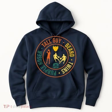 Tall Guy Beard Twins Purple Hoser Hoodie