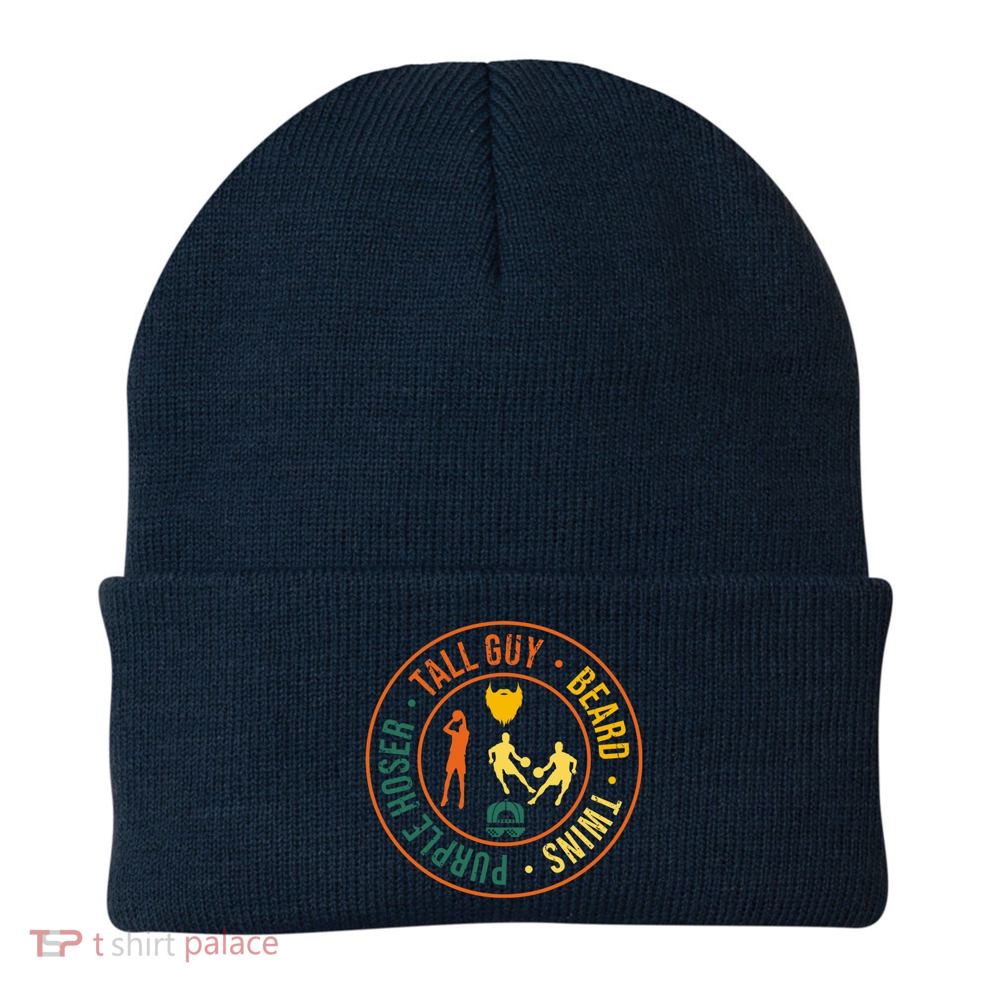 Tall Guy Beard Twins Purple Hoser Beanie