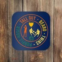 Tall Guy Beard Twins Purple Hoser Coaster thumb 0