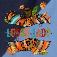 Thankful Grateful Blessed Lunch Lady Graphic Pumpkin Autumn Cool Gift Raglan Baseball Sleeve Shirt thumb 2