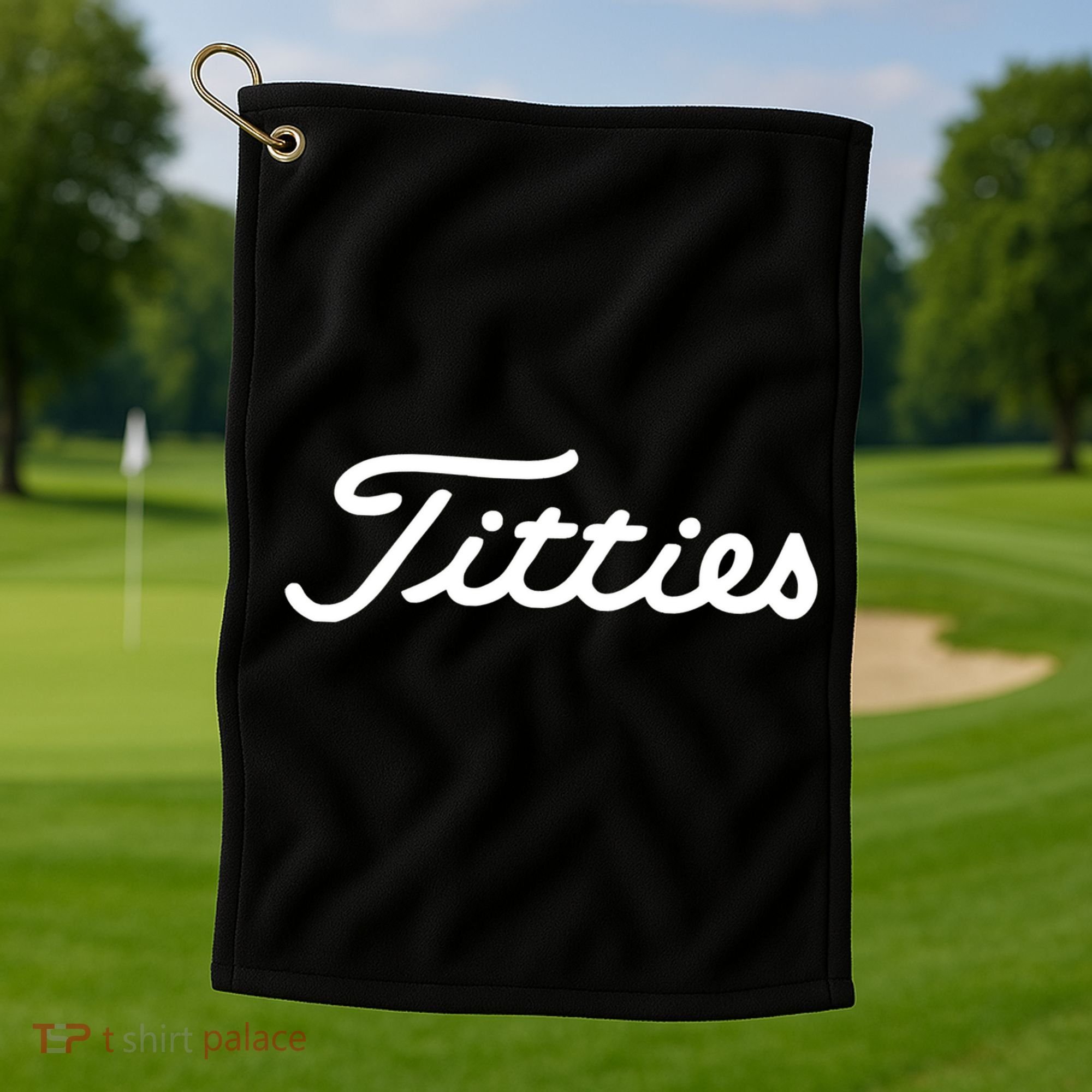 Titties Golf Bachelor Party Funny Golfing Gift Parody Golf Towel