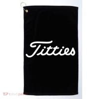 Titties Golf Bachelor Party Funny Golfing Golf Towel thumb 0