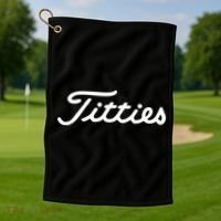 Titties Golf Bachelor Party Funny Golfing Golf Towel thumb 1