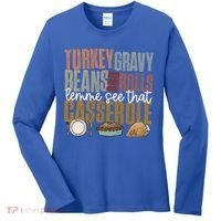 Turkey Gravy Beans And Rolls Let Me See That Casserole Fall Gift Women's Long Sleeve Shirt thumb 0