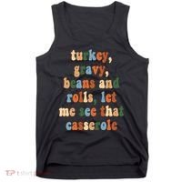 Turkey Gravy Beans And Rolls Funny Thanksgiving Tank Top thumb 0