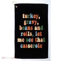 Turkey Gravy Beans And Rolls Funny Thanksgiving Golf Towel thumb 0