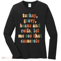 Turkey Gravy Beans And Rolls Funny Thanksgiving Women's Long Sleeve Shirt thumb 0