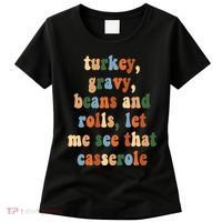 Turkey Gravy Beans And Rolls Funny Thanksgiving Women's T-Shirt thumb 0