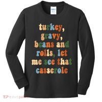 Turkey Gravy Beans And Rolls Funny Thanksgiving Kids Long Sleeve Shirt thumb 0