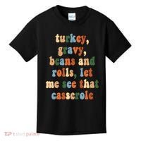 Turkey Gravy Beans And Rolls Funny Thanksgiving Kids T-Shirt thumb 0