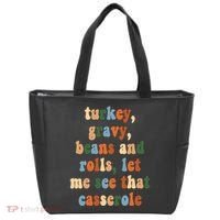 Turkey Gravy Beans And Rolls Funny Thanksgiving Tote Bag thumb 0