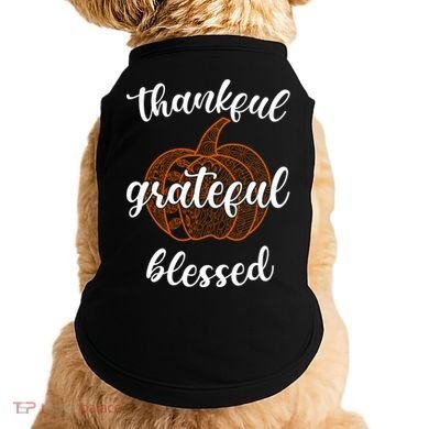 Thankful Grateful Blessed Pumpkin Fall Doggie Tank