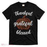 Thankful Grateful Blessed Pumpkin Fall T-Shirt thumb 0