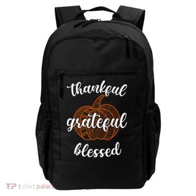 Thankful Grateful Blessed Pumpkin Fall Backpack