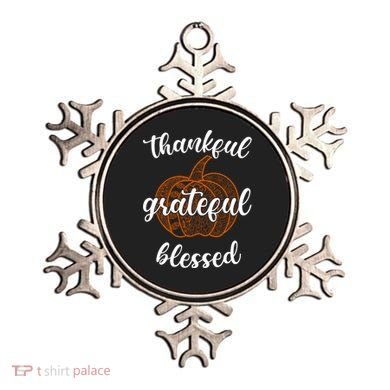 Thankful Grateful Blessed Pumpkin Fall Ornament