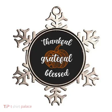 Thankful Grateful Blessed Pumpkin Fall Ornament