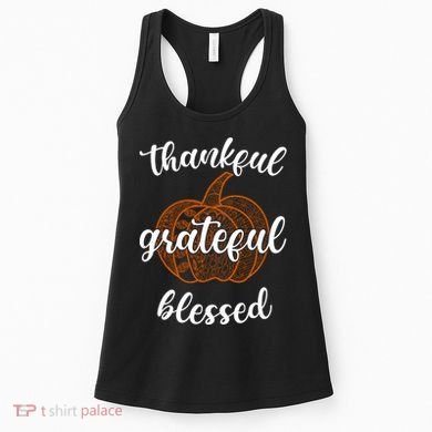 Thankful Grateful Blessed Pumpkin Fall Women's Tank Top