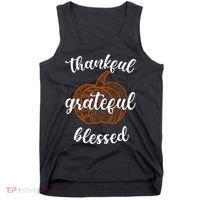 Thankful Grateful Blessed Pumpkin Fall Tank Top thumb 0
