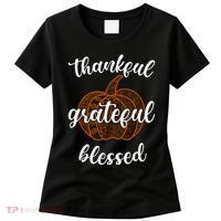 Thankful Grateful Blessed Pumpkin Fall Women's T-Shirt thumb 0