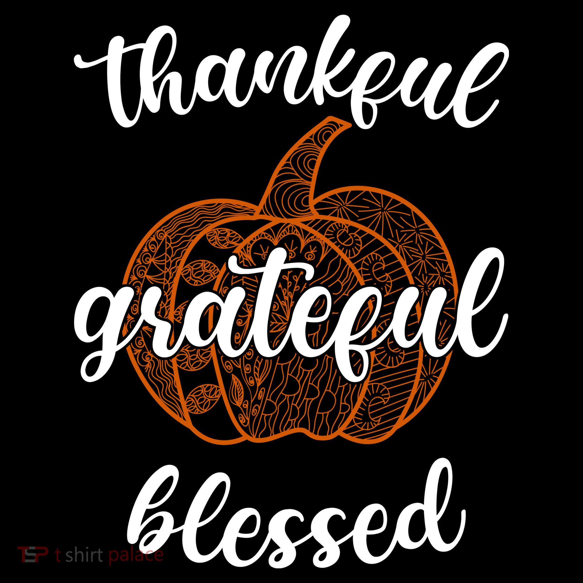Thankful Grateful Blessed Pumpkin Fall Women's T-Shirt