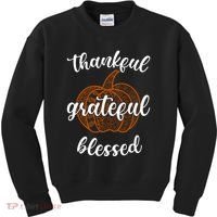 Thankful Grateful Blessed Pumpkin Fall Kids Sweatshirt thumb 0