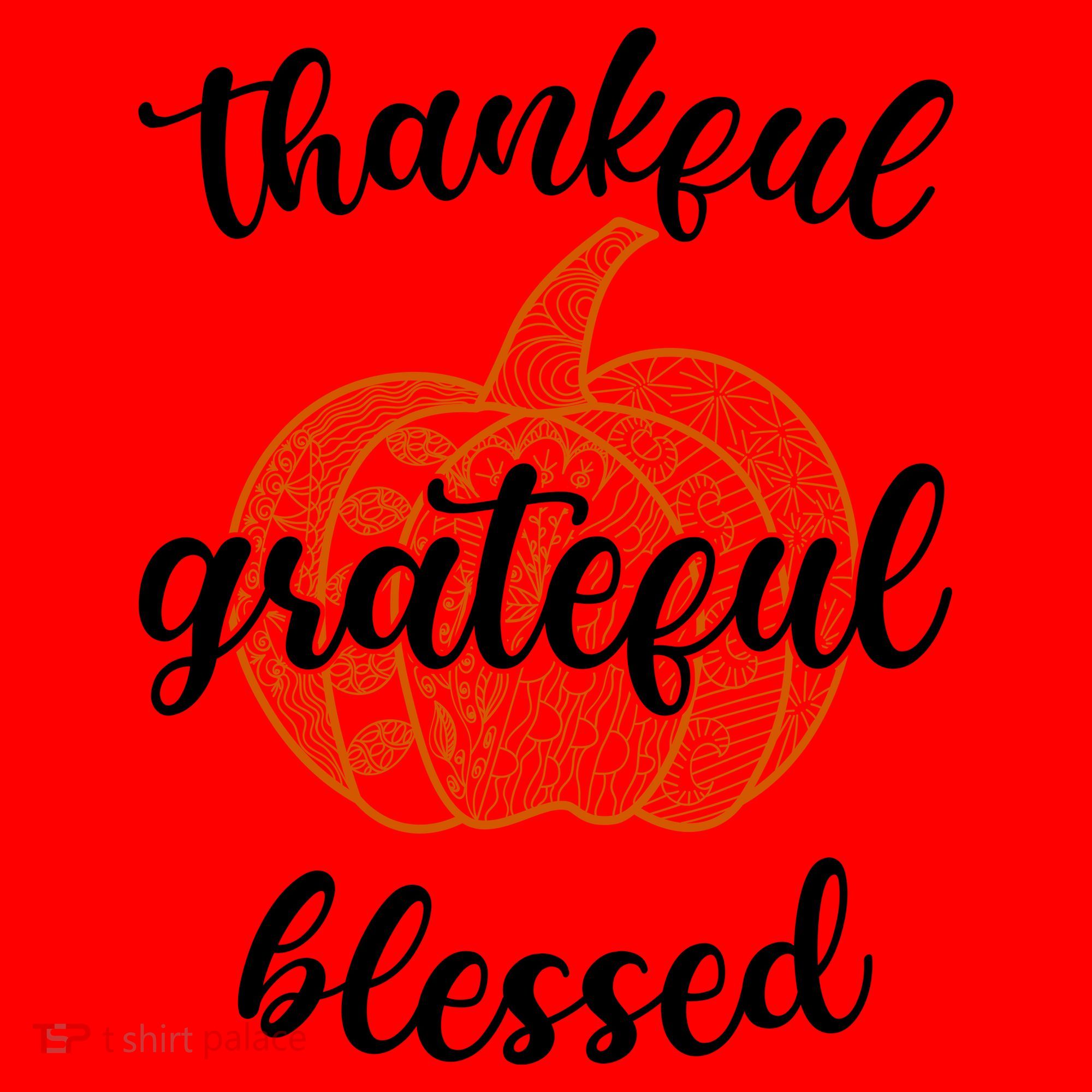 Thankful Grateful Blessed Pumpkin Fall Santa Hat