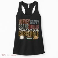 Turkey Gravy Beans And Rolls Let Me See That Casserole Thanksgiving Women's Tank Top thumb 0