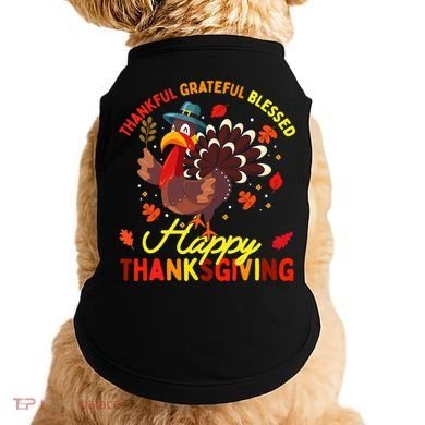 Thankful Grateful Blessed Thanksgiving Turkey Doggie Tank