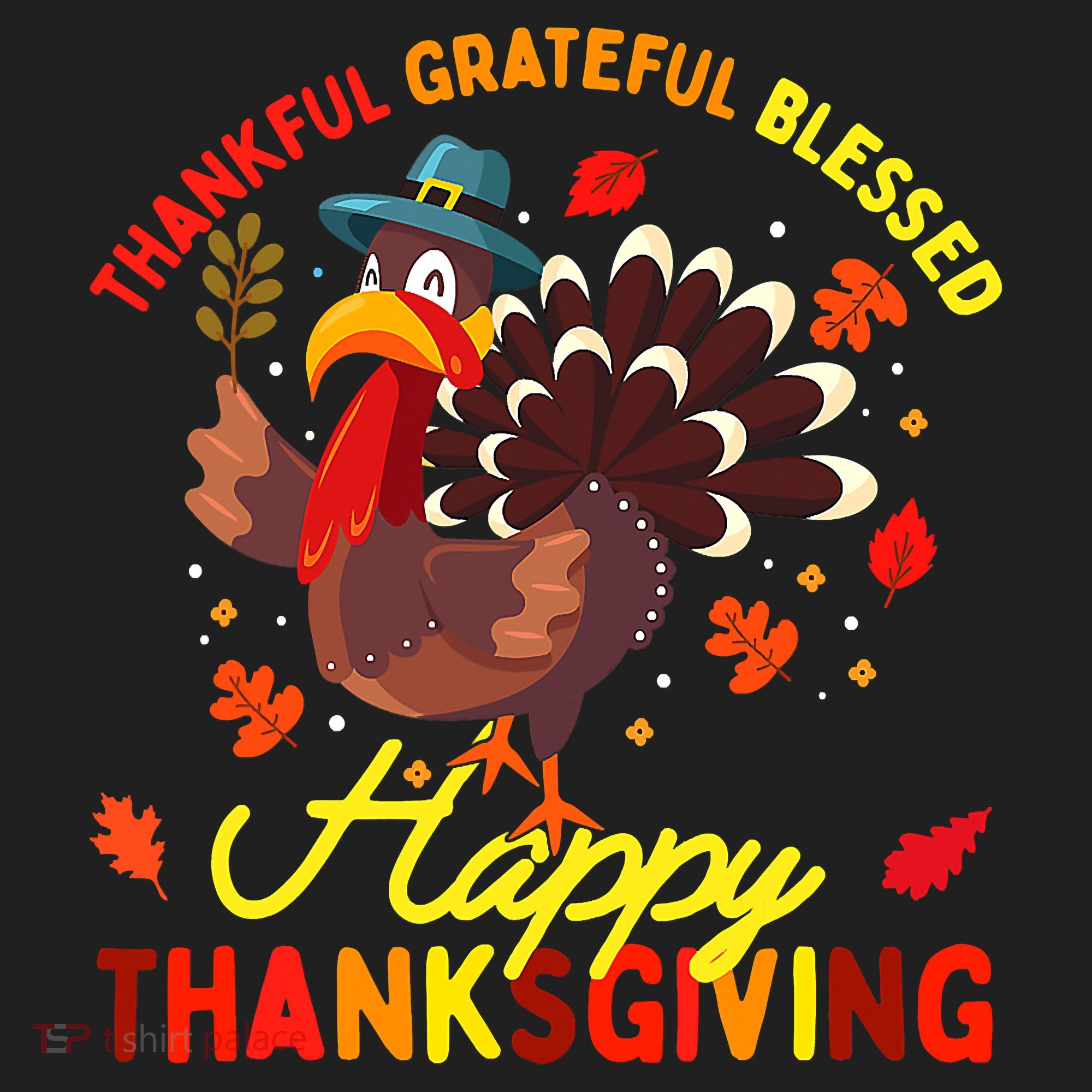 Thankful Grateful Blessed Thanksgiving Turkey Beanie