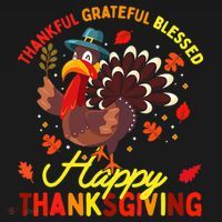 Thankful Grateful Blessed Thanksgiving Turkey Women's Hoodie thumb 2