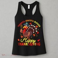 Thankful Grateful Blessed Thanksgiving Turkey Women's Tank Top thumb 3