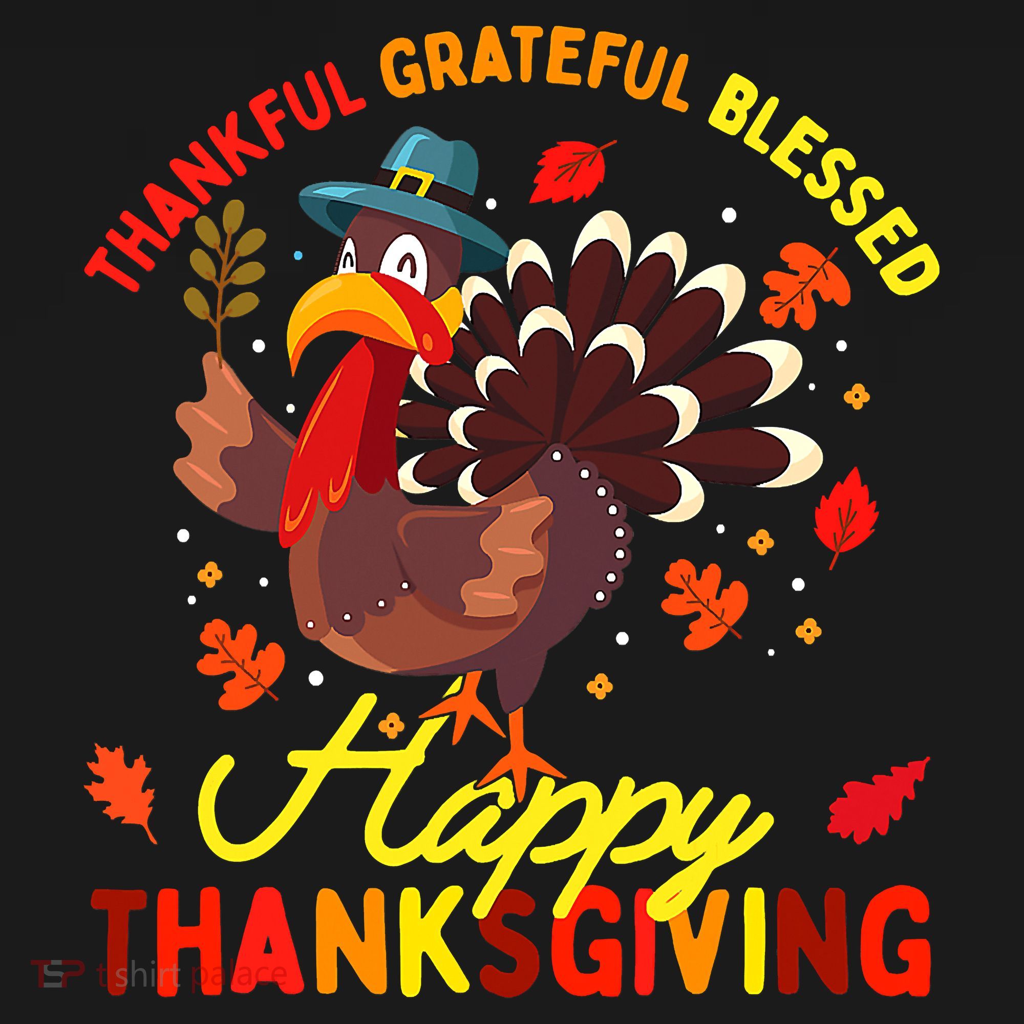 Thankful Grateful Blessed Thanksgiving Turkey Women's Tank Top