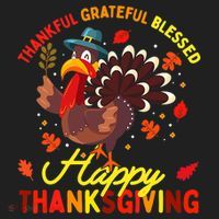 Thankful Grateful Blessed Thanksgiving Turkey Golf Towel thumb 3