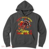 Thankful Grateful Blessed Thanksgiving Turkey Hoodie thumb 0