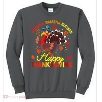 Thankful Grateful Blessed Thanksgiving Turkey Sweatshirt thumb 0