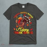 Thankful Grateful Blessed Thanksgiving Turkey T-Shirt thumb 5