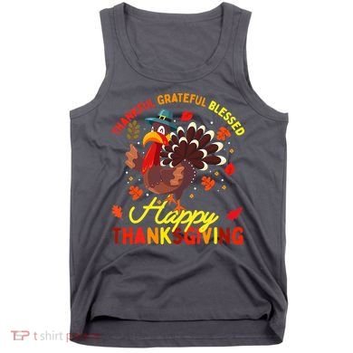 Thankful Grateful Blessed Thanksgiving Turkey Tank Top