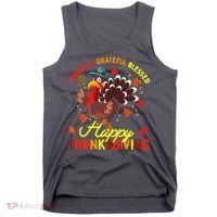 Thankful Grateful Blessed Thanksgiving Turkey Tank Top thumb 0