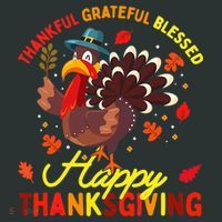 Thankful Grateful Blessed Thanksgiving Turkey Tank Top thumb 6