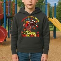 Thankful Grateful Blessed Thanksgiving Turkey Kids Hoodie thumb 2