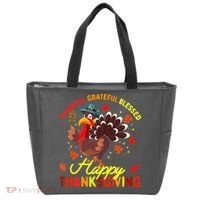 Thankful Grateful Blessed Thanksgiving Turkey Tote Bag thumb 0